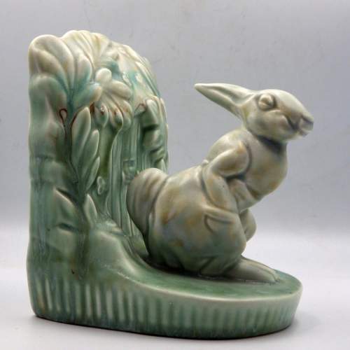 Beswick 1940s Art Deco Pottery Rabbit Book Ends image-6