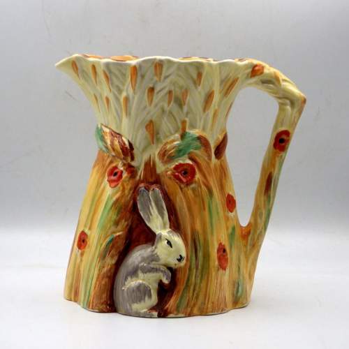 Burleigh Ware 1930s Art Deco Pottery Small Wheatsheaf Rabbit Jug image-1