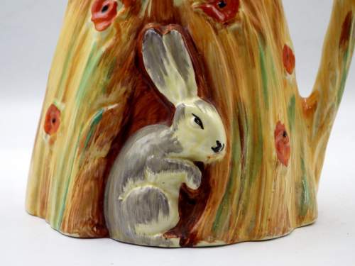 Burleigh Ware 1930s Art Deco Pottery Small Wheatsheaf Rabbit Jug image-3
