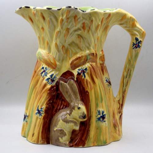 Burleigh Ware 1930s Art Deco Pottery Large Wheatsheaf Rabbit Jug image-1