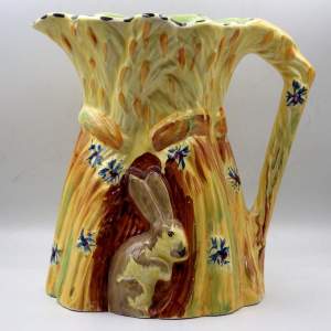 Burleigh Ware 1930s Art Deco Pottery Large Wheatsheaf Rabbit Jug