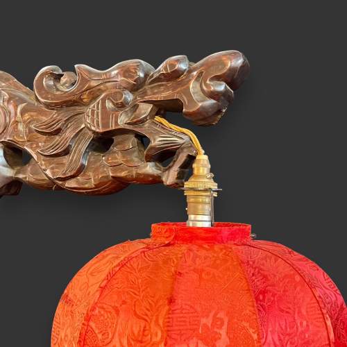 Impressive Chinese Carved Hardwood Dragon Standard Lamp image-4