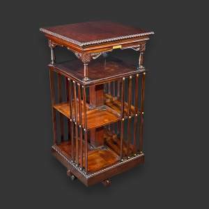 Large Late Victorian Mahogany Revolving Bookcase