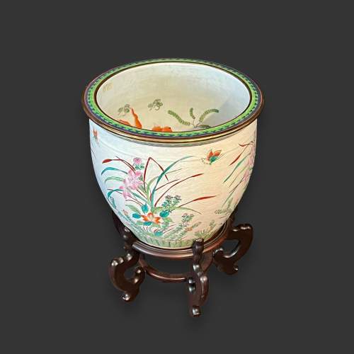 Early 20th Century Large Oriental Fish Bowl Pot image-2