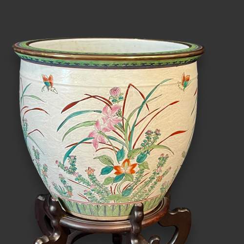 Early 20th Century Large Oriental Fish Bowl Pot image-3