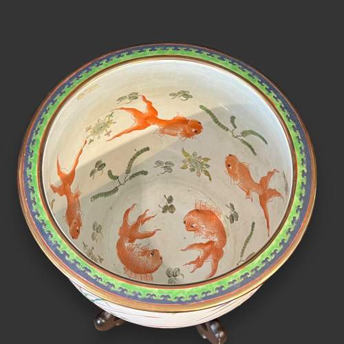 Early 20th Century Large Oriental Fish Bowl Pot image-5
