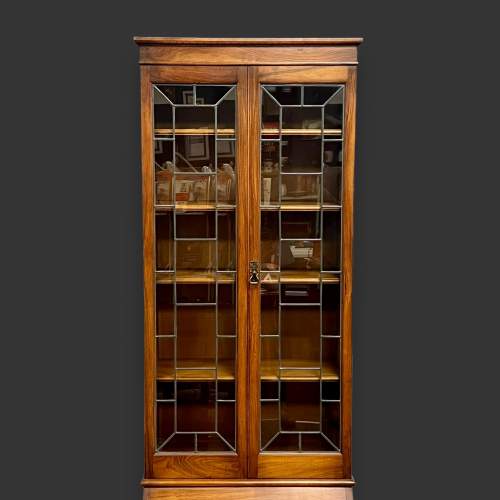 Early 20th Century Tall Walnut Glazed Bookcase image-3