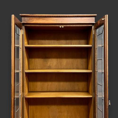 Early 20th Century Tall Walnut Glazed Bookcase image-6