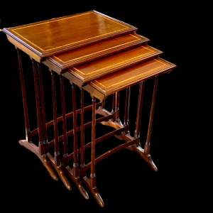 Inlaid Mahogany Quartetto Nest of Tables
