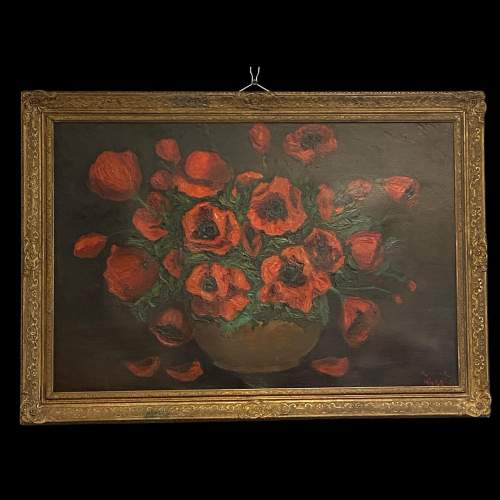 Poppies Oil on Canvas by Ludwig Kuba image-1