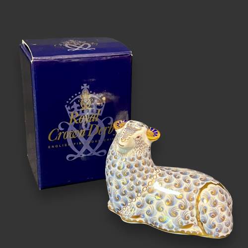 Royal Crown Derby Sheep Paperweight image-1