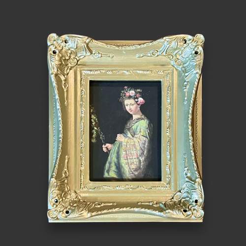 Framed Painting of a Young Japanese Woman in a Kimono image-1