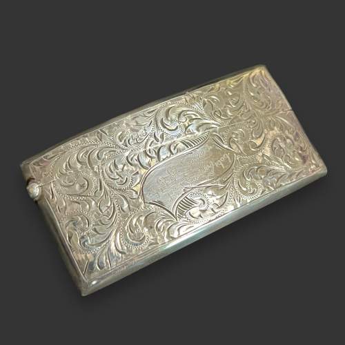 Edwardian Silver Card Case of Curved Form image-1