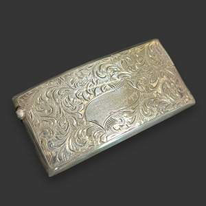 Edwardian Silver Card Case of Curved Form