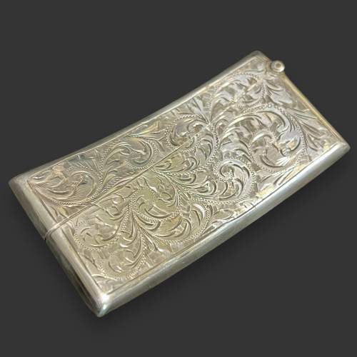 Edwardian Silver Card Case of Curved Form image-3