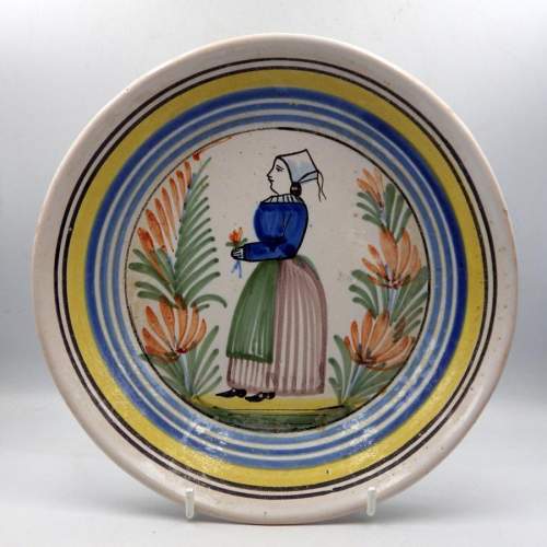 French Faience 19th Century Henriot Quimper Four Plates image-3