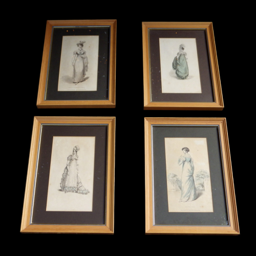 Set of Four Antique Early 19th Century Engravings Fashion Prints image-1