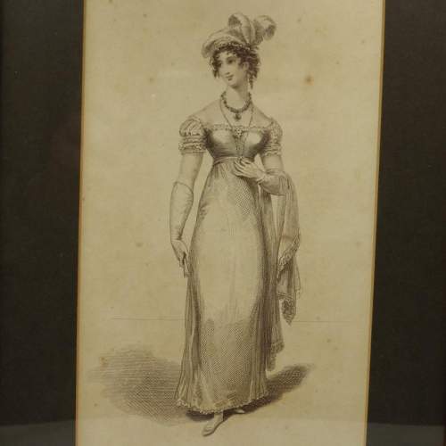 Set of Four Antique Early 19th Century Engravings Fashion Prints image-3