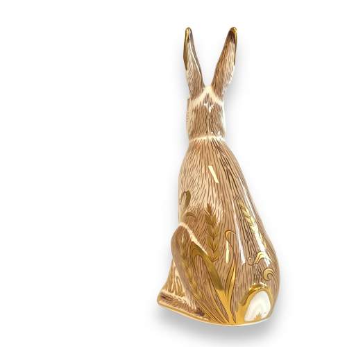 Royal Crown Derby Paperweight of a Midsummer Hare image-2