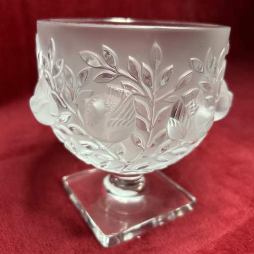 Lalique Elizabeth Pattern Vase in Clear & Frosted Glass & Box image-4