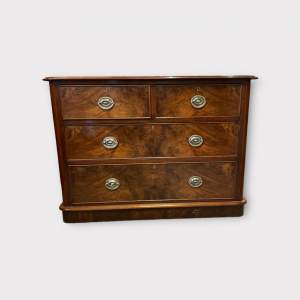 19th Century Flame Mahogany Chest Of Drawers
