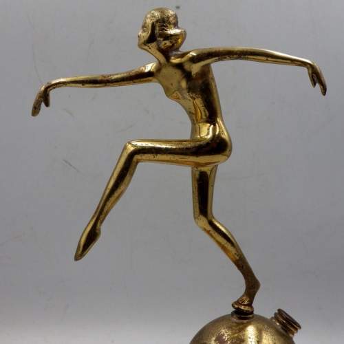 Art Deco Original 1930s Brass Nude Lady Dancer Matchstriker image-2