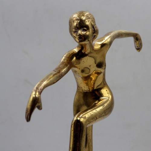 Art Deco Original 1930s Brass Nude Lady Dancer Matchstriker image-4