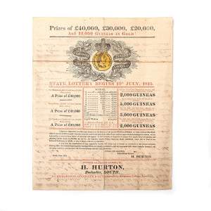 Rare Antique Georgian British State Lottery Handbill for 1815
