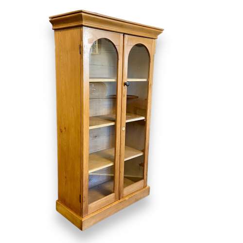 Victorian Pine Glazed Display Cabinet or Bookcase image-1