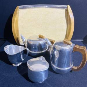 A Complete Piquot Tea Set Complete With Matching Tray