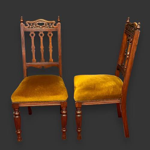 Early 20th Century Set of Four Beech and Mahogany Dining Chairs image-2