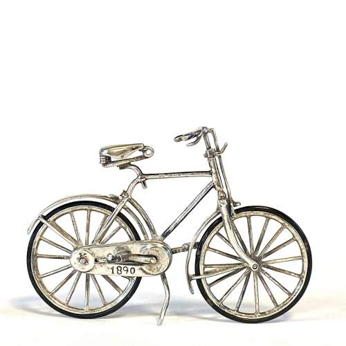 Silver Miniature Bicycle image-1