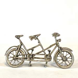 Silver Miniature Tandem Bicycle