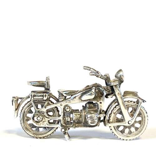 Silver Miniature Motorcycle image-1