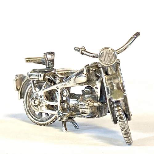 Silver Miniature Motorcycle image-2