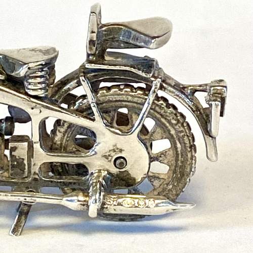 Silver Miniature Motorcycle image-3