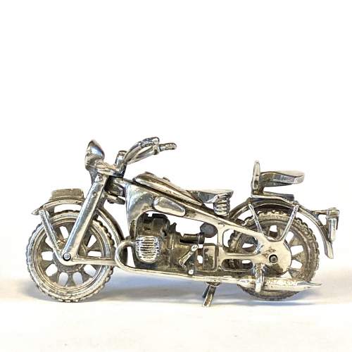 Silver Miniature Motorcycle image-4