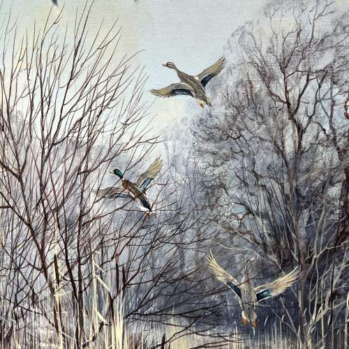 Mallards Over a Marsh Oil on Canvas by Colin Burns image-3