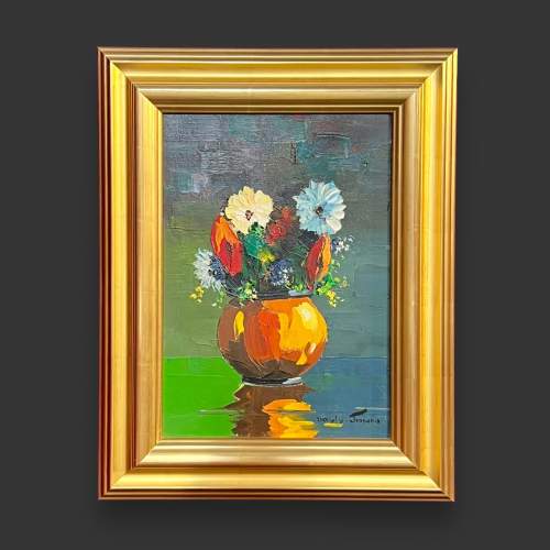 Cecil Rochfort D’Oyly John Oil on Canvas Still Life of Flowers image-1
