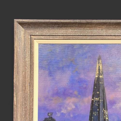 John Trickett Tower Bridge by Moonlight Oil on Canvas Painting image-6