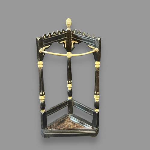 Victorian Cast Iron and Brass Corner Stick Stand image-1