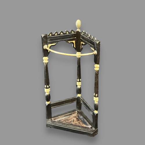 Victorian Cast Iron and Brass Corner Stick Stand image-2