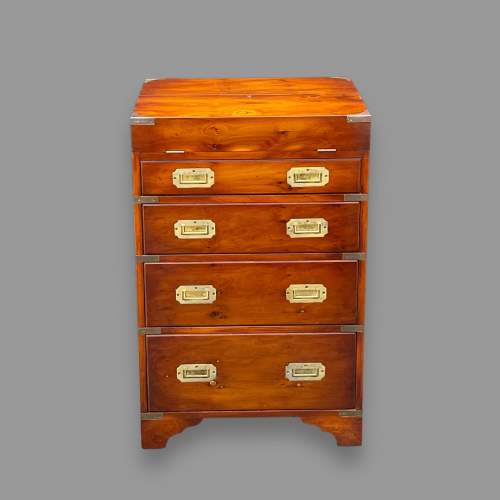 Early 20th Century Yew Wood Campaign Davenport Style Desk image-3