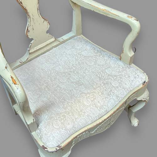 Swedish Painted Oak Armchair image-5