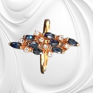 18ct Gold Sapphire & Diamond Large Ring