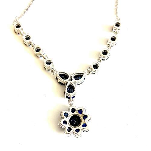 Silver and Sapphire Necklace image-3