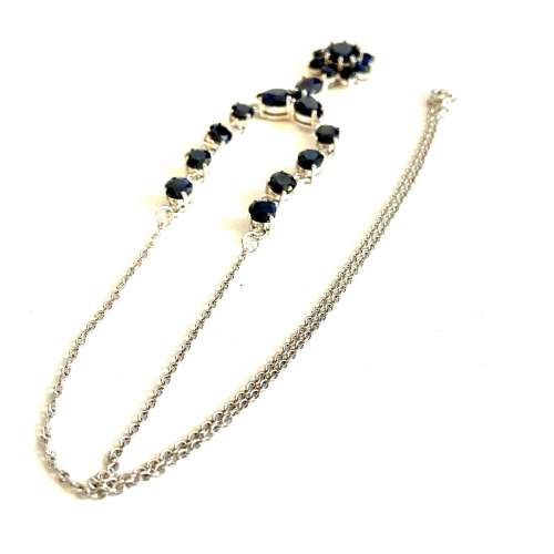 Silver and Sapphire Necklace image-4