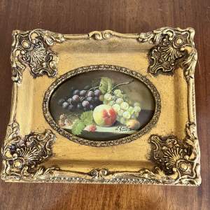 A Miniature Still Life Oil Painting by H. Steine