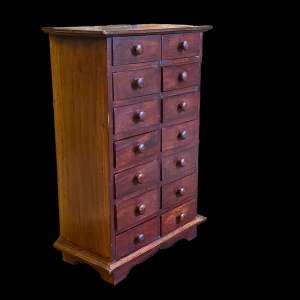 Hardwood Apothecary Collectors Cabinet