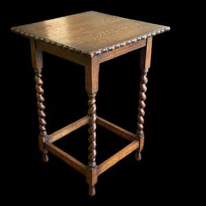Early 20th Century Barleytwist Oak Occasional Table
